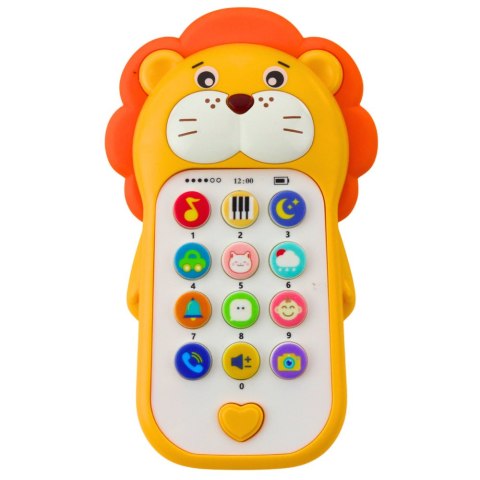 LEAN Toys Interaktywny Telefon Edukacyjny Dla Malucha Dźwięki Melodie Lew Żółty LEAN Toys Interaktywny Telefon Edukacyjny Dla Malucha Dźwięki Melodie Lew Żółty