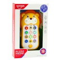 LEAN Toys Interaktywny Telefon Edukacyjny Dla Malucha Dźwięki Melodie Lew Żółty