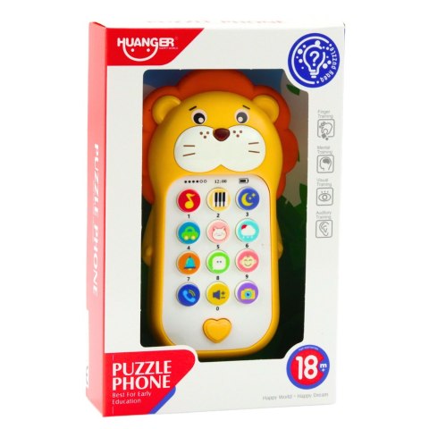 LEAN Toys Interaktywny Telefon Edukacyjny Dla Malucha Dźwięki Melodie Lew Żółty LEAN Toys Interaktywny Telefon Edukacyjny Dla Malucha Dźwięki Melodie Lew Żółty