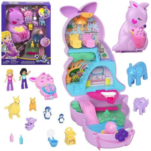 Zestaw Polly Pocket Torebka kangurek składany domek figurki ZA6048 Zestaw Polly Pocket Torebka kangurek składany domek figurki ZA6048