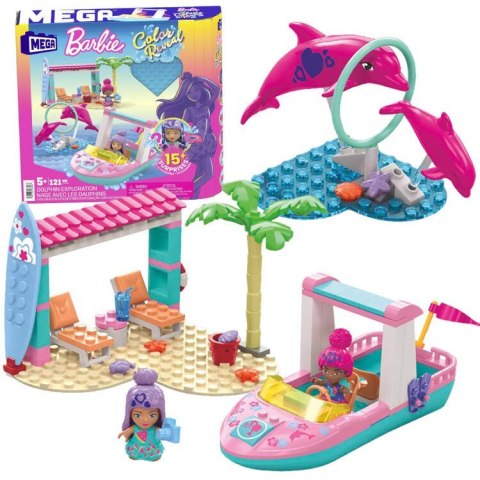 Klocki 121-elementów MEGA Barbie Color Reveal Przygoda z delfinami ZA5425 Klocki 121-elementów MEGA Barbie Color Reveal Przygoda z delfinami ZA5425