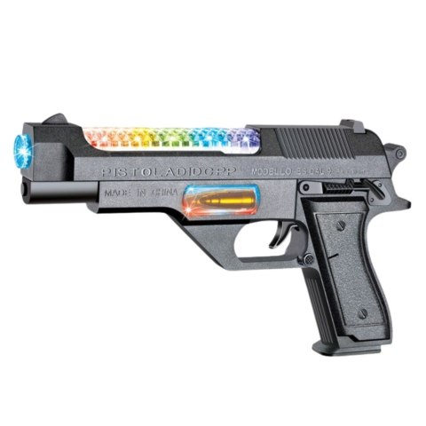 LEAN Toys Broń Pistolet Na Baterie Kolorowe Światła Dźwięki 24cm LEAN Toys Broń Pistolet Na Baterie Kolorowe Światła Dźwięki 24cm