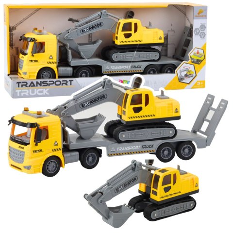 LEAN Toys Ciężarówka Laweta Koparka Gąsienicowa Ruchoma Światła Dźwięki Żółta LEAN Toys Ciężarówka Laweta Koparka Gąsienicowa Ruchoma Światła Dźwięki Żółta