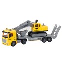 LEAN Toys Ciężarówka Laweta Koparka Gąsienicowa Ruchoma Światła Dźwięki Żółta
