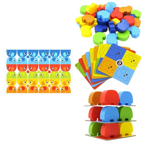 LEAN Toys Gra Zręcznościowa Rodzinna Wieża Ze Słoników Układanie 45 el. LEAN Toys Gra Zręcznościowa Rodzinna Wieża Ze Słoników Układanie 45 el.