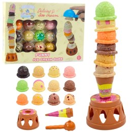 LEAN Toys Gra Zręcznościowa Wieża Lodów Gałki Kolorowe 17 el.