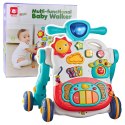 LEAN Toys Jeździk Pchacz Interaktywny Stolik Edukacyjny Panel 3w1 Niebieski
