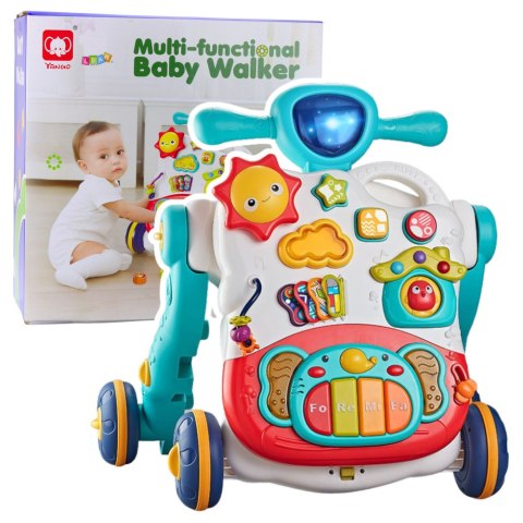 LEAN Toys Jeździk Pchacz Interaktywny Stolik Edukacyjny Panel 3w1 Niebieski LEAN Toys Jeździk Pchacz Interaktywny Stolik Edukacyjny Panel 3w1 Niebieski