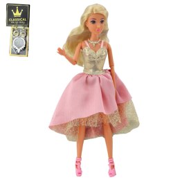 LEAN Toys Lalka Anlily W Eleganckiej Sukni Balowej Złoto Różowa Dodatki