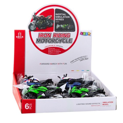 LEAN Toys Motocykl Wyścigowy Sportowy Z Napędem Światła Dźwięki Mix LEAN Toys Motocykl Wyścigowy Sportowy Z Napędem Światła Dźwięki Mix