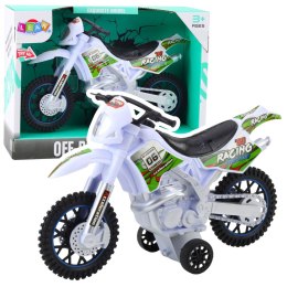 LEAN Toys Motor Crossowy Off-Road Napęd Światła Dźwięki Biały