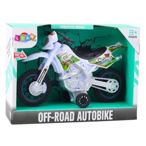 LEAN Toys Motor Crossowy Off-Road Napęd Światła Dźwięki Biały LEAN Toys Motor Crossowy Off-Road Napęd Światła Dźwięki Biały