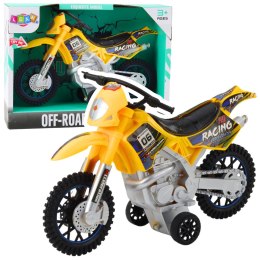 LEAN Toys Motor Crossowy Off-Road Napęd Światła Dźwięki Żółty