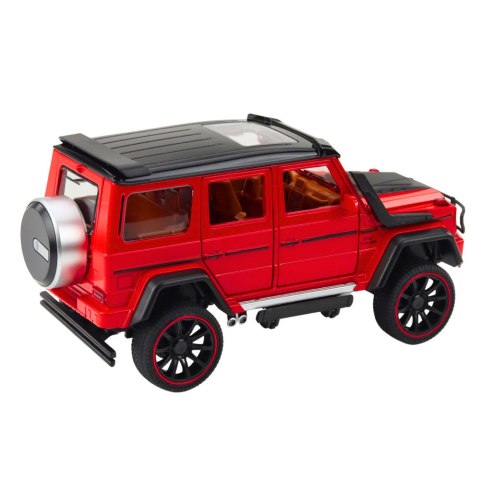 LEAN Toys Samochód Terenowy Metalowy Napęd Pull-Back Otwierane Drzwi Czerwony 1:22 LEAN Toys Samochód Terenowy Metalowy Napęd Pull-Back Otwierane Drzwi Czerwony 1:22