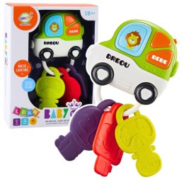 LEAN Toys Zabawka Interaktywna Autko Gryzak Klucze Dla Malucha Światła Dźwięki