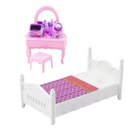 LEAN Toys Zestaw Laleczka Ankiki Łóżeczko Toaletka Z Lustrem Akcesoria