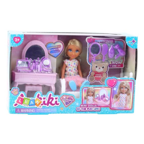 LEAN Toys Zestaw Laleczka Ankiki Łóżeczko Toaletka Z Lustrem Akcesoria LEAN Toys Zestaw Laleczka Ankiki Łóżeczko Toaletka Z Lustrem Akcesoria