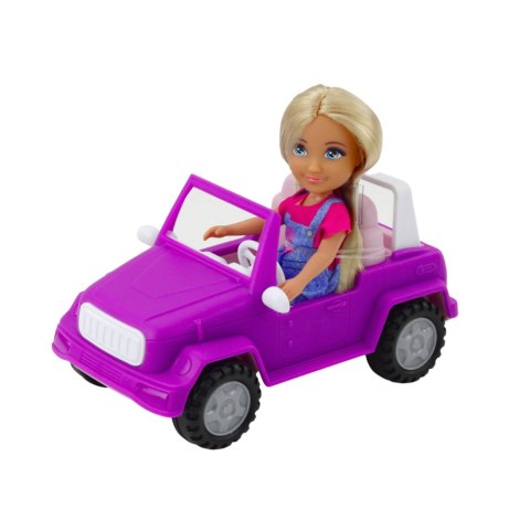 LEAN Toys Zestaw Laleczka Ankiki Samochód Kabriolet Z Przyczepą Koń LEAN Toys Zestaw Laleczka Ankiki Samochód Kabriolet Z Przyczepą Koń