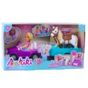 LEAN Toys Zestaw Laleczka Ankiki Samochód Kabriolet Z Przyczepą Koń