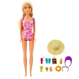 LEAN Toys Zestaw Lalka Anlily Na Plaży Basen Palma Stoisko z Napojami Akcesoria