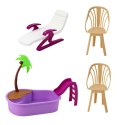 LEAN Toys Zestaw Lalka Anlily Na Plaży Basen Palma Stoisko z Napojami Akcesoria
