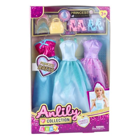 LEAN Toys Zestaw Sukienki Dla Lalek Anlili Buty Torebka Korony Akcesoria 9 el. LEAN Toys Zestaw Sukienki Dla Lalek Anlili Buty Torebka Korony Akcesoria 9 el.