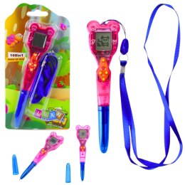 LEAN TOYS Gra Elektroniczna Z Długopisem 168w1 Smycz Niebiesko-Różowa