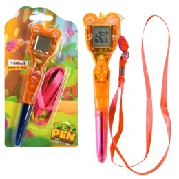 LEAN TOYS Gra Elektroniczna Z Długopisem 168w1 Smycz Różowo-Pomarańczowa