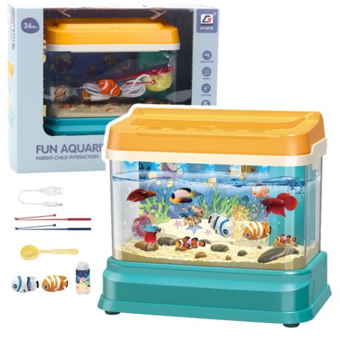 LEAN Toys Akwarium Na Wodę Edukacyjne Magnetyczne Rybki Lampka LED Dźwięki Bąbelki LEAN Toys Akwarium Na Wodę Edukacyjne Magnetyczne Rybki Lampka LED Dźwięki Bąbelki
