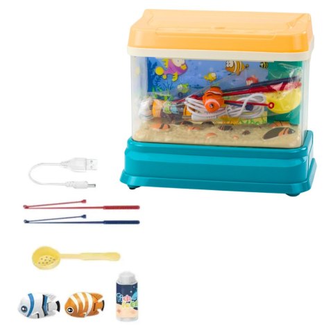 LEAN Toys Akwarium Na Wodę Edukacyjne Magnetyczne Rybki Lampka LED Dźwięki Bąbelki LEAN Toys Akwarium Na Wodę Edukacyjne Magnetyczne Rybki Lampka LED Dźwięki Bąbelki