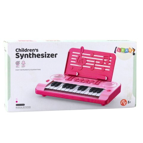 LEAN Toys Elektroniczne Pianinko Edukacyjne 24K Podstawka Na Nuty Różowe LEAN Toys Elektroniczne Pianinko Edukacyjne 24K Podstawka Na Nuty Różowe