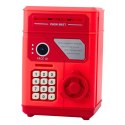 LEAN Toys Elektroniczny Sejf Bankomat Skarbonka Na PIN Dla Dzieci Czerwony