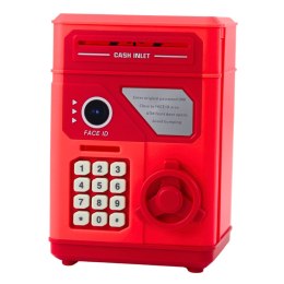 LEAN Toys Elektroniczny Sejf Bankomat Skarbonka Na PIN Dla Dzieci Czerwony