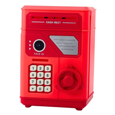 LEAN Toys Elektroniczny Sejf Bankomat Skarbonka Na PIN Dla Dzieci Czerwony LEAN Toys Elektroniczny Sejf Bankomat Skarbonka Na PIN Dla Dzieci Czerwony