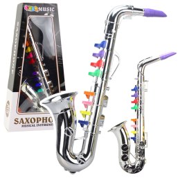 LEAN Toys Instrument Muzyczny Dla Dzieci Saksofon Zabawkowy Srebrny