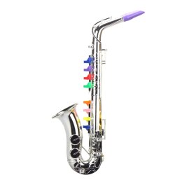 LEAN Toys Instrument Muzyczny Dla Dzieci Saksofon Zabawkowy Srebrny