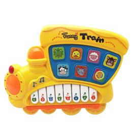 LEAN Toys Pianinko Elektryczne Edukacyjne Dla Malucha Lokomotywa Żółte
