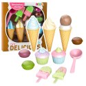 LEAN Toys Zestaw Lodów i Słodkośći Babeczki Makaroniki Odgrywanie Ról