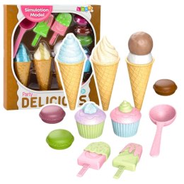 LEAN Toys Zestaw Lodów i Słodkośći Babeczki Makaroniki Odgrywanie Ról
