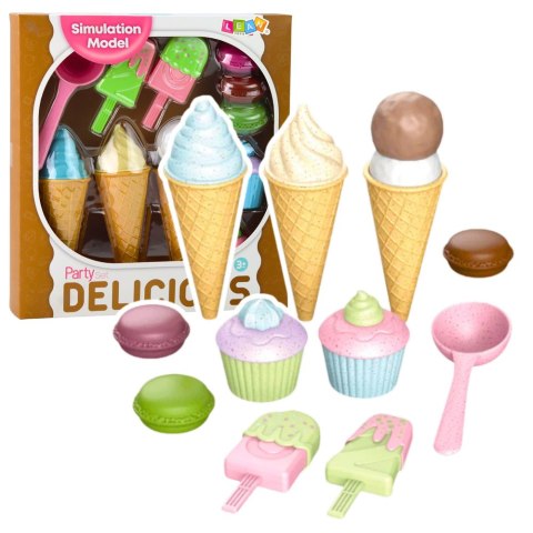 LEAN Toys Zestaw Lodów i Słodkośći Babeczki Makaroniki Odgrywanie Ról LEAN Toys Zestaw Lodów i Słodkośći Babeczki Makaroniki Odgrywanie Ról