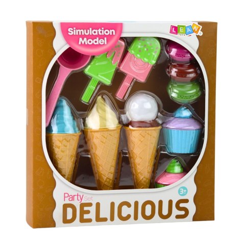 LEAN Toys Zestaw Lodów i Słodkośći Babeczki Makaroniki Odgrywanie Ról LEAN Toys Zestaw Lodów i Słodkośći Babeczki Makaroniki Odgrywanie Ról