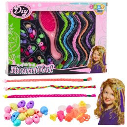 LEAN Toys Zestaw Pięknośći Warkocze Koraliki Do Włosów Kolorowe DIY