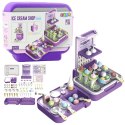 LEAN Toys Zestaw Walizka Z Lodami Mobilny Sklepik Lodziarnia Kuchnia 3w1 62 el.