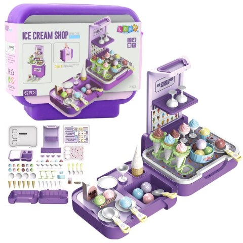 LEAN Toys Zestaw Walizka Z Lodami Mobilny Sklepik Lodziarnia Kuchnia 3w1 62 el. LEAN Toys Zestaw Walizka Z Lodami Mobilny Sklepik Lodziarnia Kuchnia 3w1 62 el.
