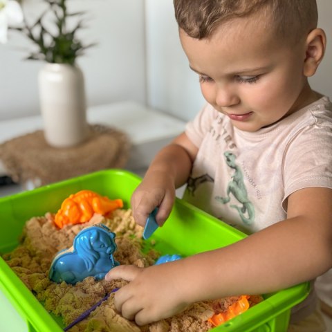 WOOPIE Piasek Kinetyczny 1,5 kg Zestaw XXL ZOO Safari Stolik z Foremkami