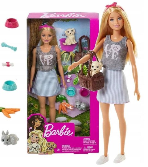 Barbie Lalka ze zwierzątkami FPR48 Barbie Lalka ze zwierzątkami FPR48