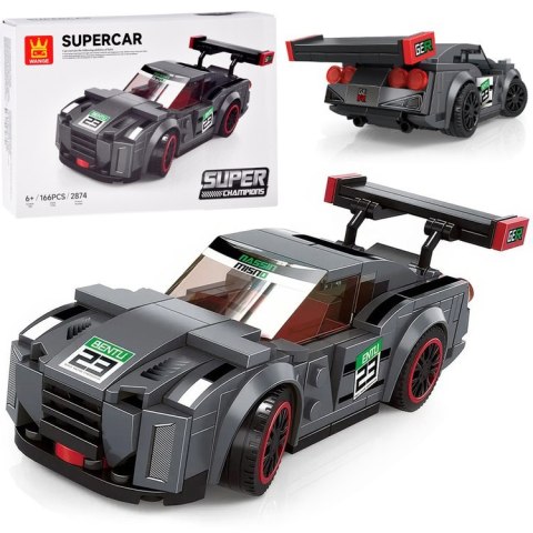 Klocki techniczne Sportowe auto SZARE 166-elementów + naklejki ZA5743 Klocki techniczne Sportowe auto SZARE 166-elementów + naklejki ZA5743