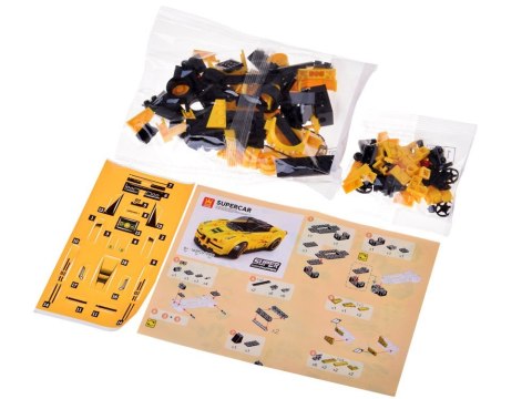 Klocki techniczne Sportowe auto ŻÓŁTE 143-elementy + naklejki ZA5742 Klocki techniczne Sportowe auto ŻÓŁTE 143-elementy + naklejki ZA5742