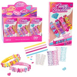 LEAN TOYS Zestaw Bransoletek DIY Zawieszki Litery 4 Bransoletki Regulowane