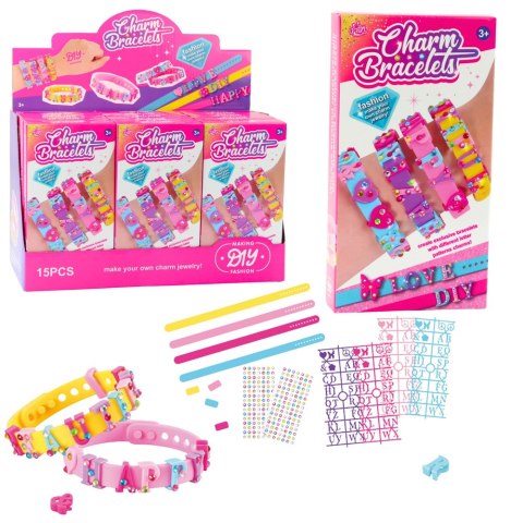 LEAN TOYS Zestaw Bransoletek DIY Zawieszki Litery 4 Bransoletki Regulowane LEAN TOYS Zestaw Bransoletek DIY Zawieszki Litery 4 Bransoletki Regulowane